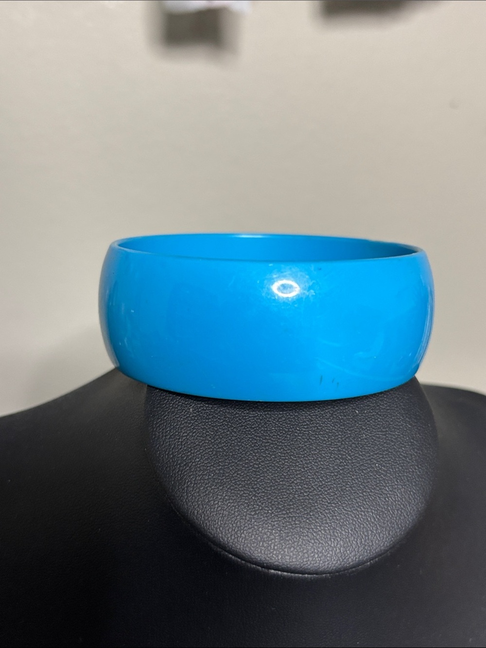 Vintage Germany Bright Blue Resin Bangle Bracelet Statement